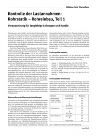 Kontrolle der Lastannahmen: Rohrstatik – Rohreinbau, Teil 1